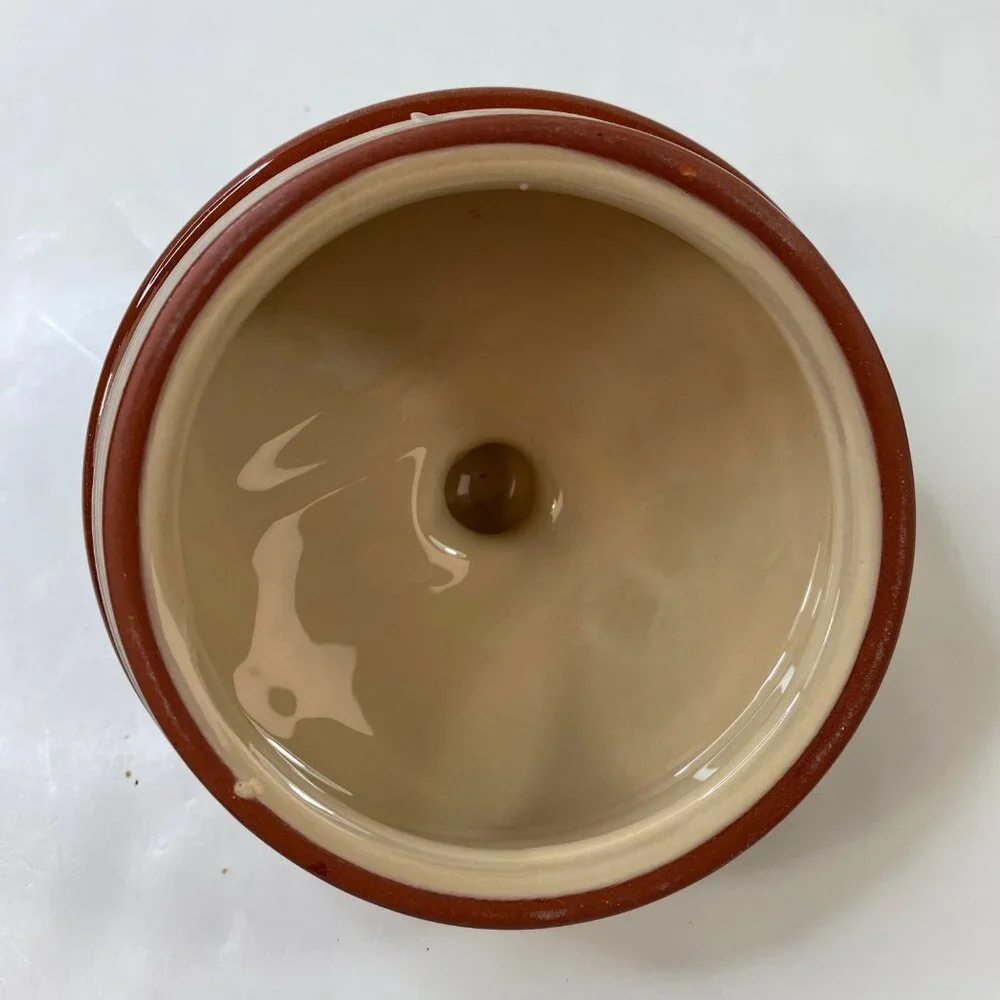 Pier 1 Autumn Ceramic Cookie Jar Yellow Red Brown Leaves Design Kitchen Storage